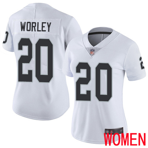 Oakland Raiders Limited White Women Daryl Worley Road Jersey NFL Football #20 Vapor Untouchable Jersey->youth nfl jersey->Youth Jersey